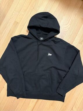 Patta Black Pullover Hoodie with Small White Chest Logo